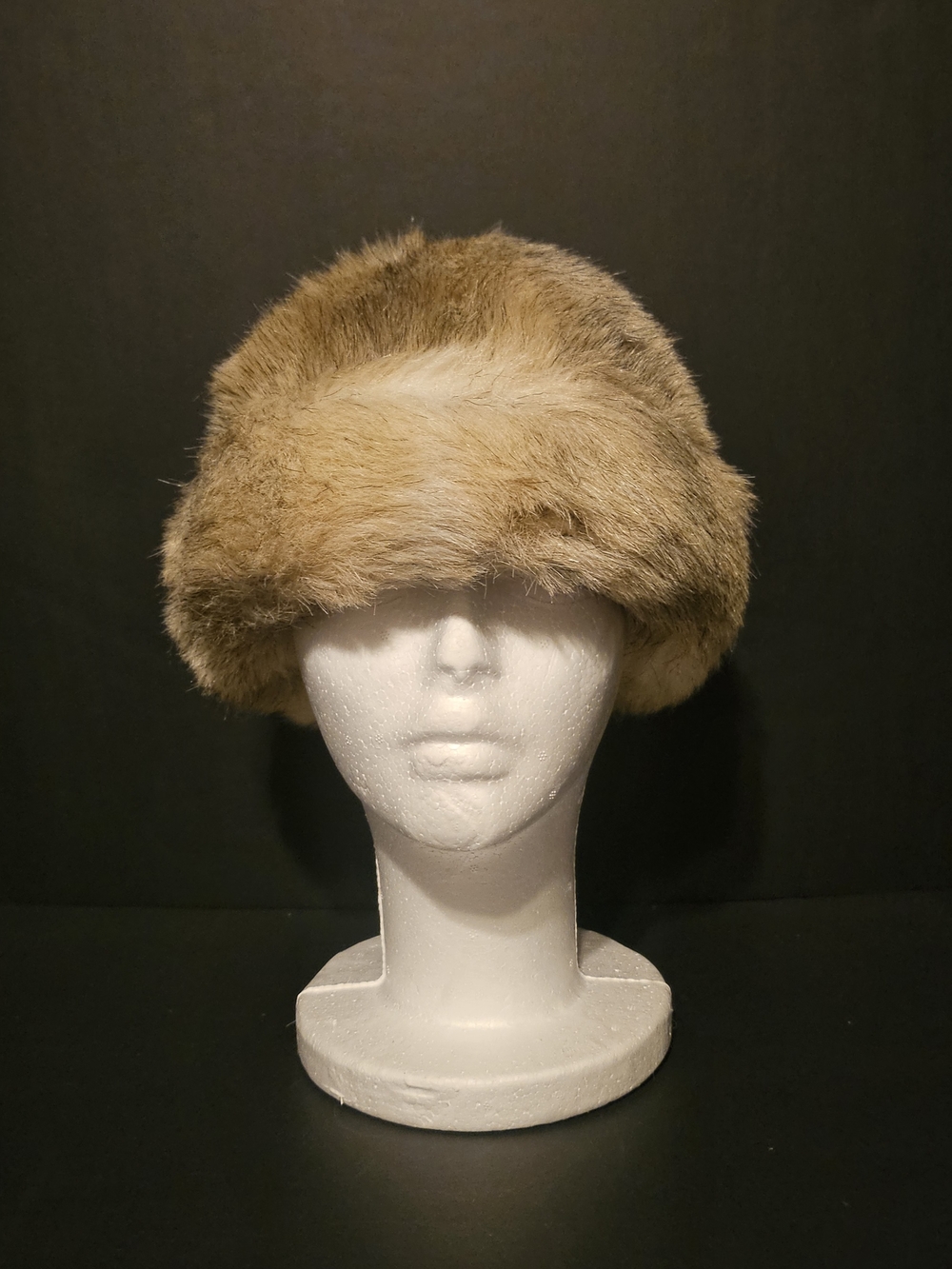 Brown Faux Fur Lined Satin Hat.